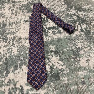 Polo By Ralph Lauren Tear Drop Paisley Hand Made Linen Necktie